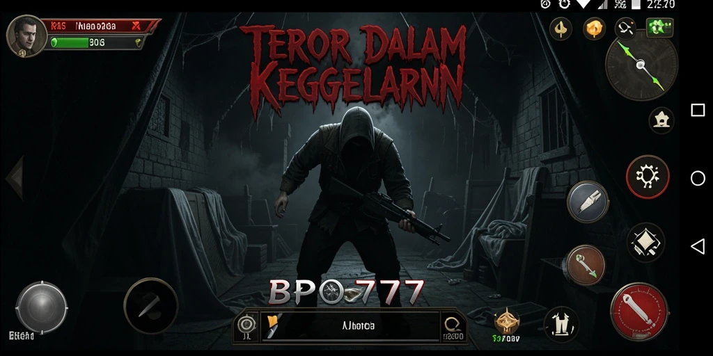 Tangkapan layar BPO777 menampilkan momen seram dalam gameplay Horror.