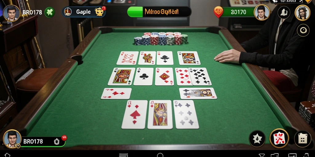 Tampilan gameplay menarik dari Gaple yang seru.