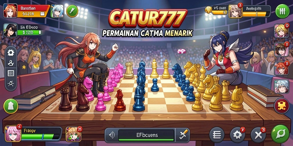Tampilan gameplay CATUR777 dengan nuansa anime yang memukau.