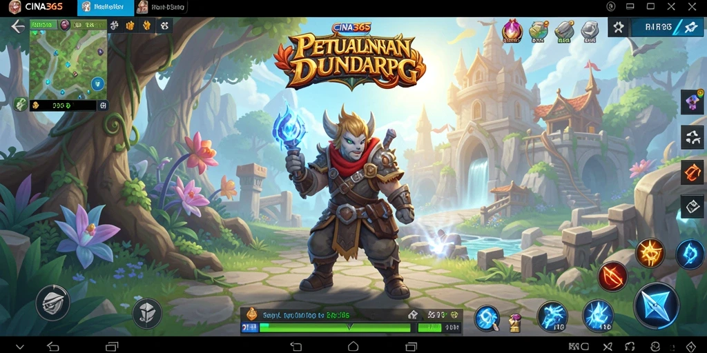 Tampilan gameplay CINA365 yang epik di dunia RPG.
