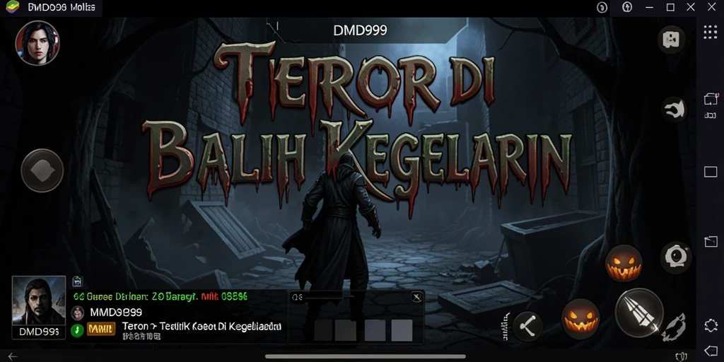 Tangkapan layar menampilkan suasana mencekam dalam gameplay DMD999.