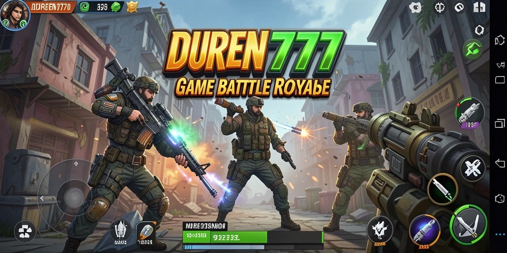 Tampilan gameplay DUREN777 yang seru di medan pertempuran Battle Royale.