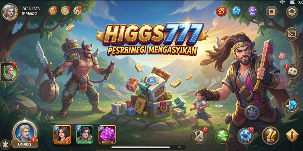 Screenshot utama HIGGS777 menampilkan aksi strategi yang intens.