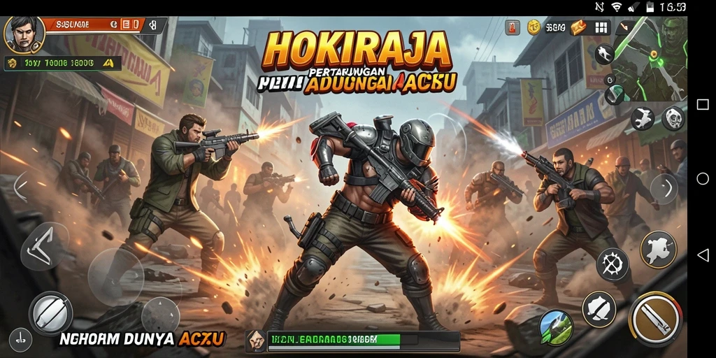 Tampilan gameplay seru dan dinamis di HOKIRAJA.