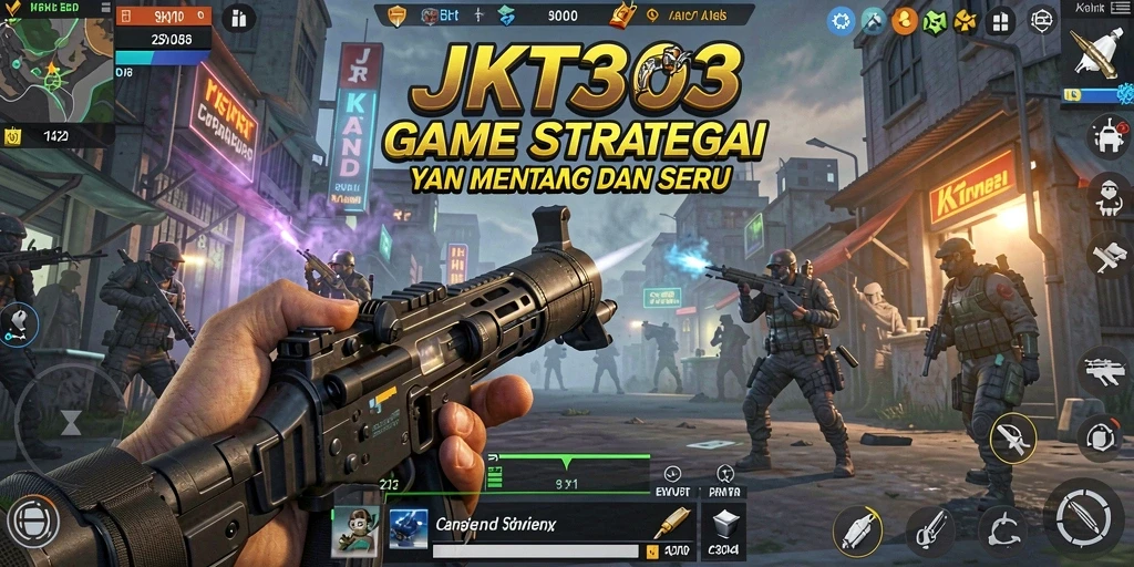Tampilan layar permainan JKT303 dengan berbagai elemen strategi.