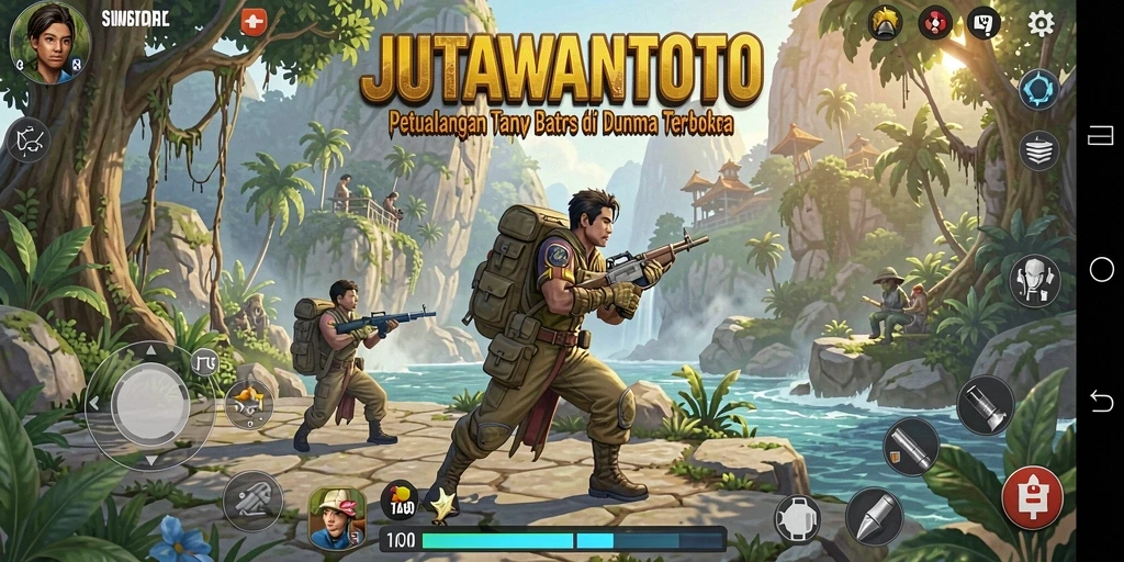 Screenshot JUTAWANTOTO menunjukkan pemain menjelajahi dunia terbuka yang luas.