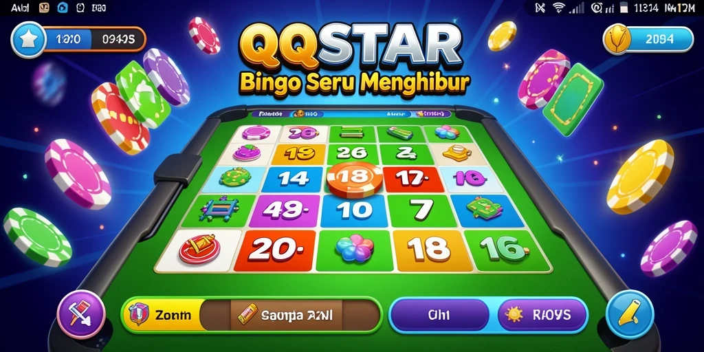 Tampilan utama gameplay Bingo di QQSTAR yang seru dan menyenangkan.