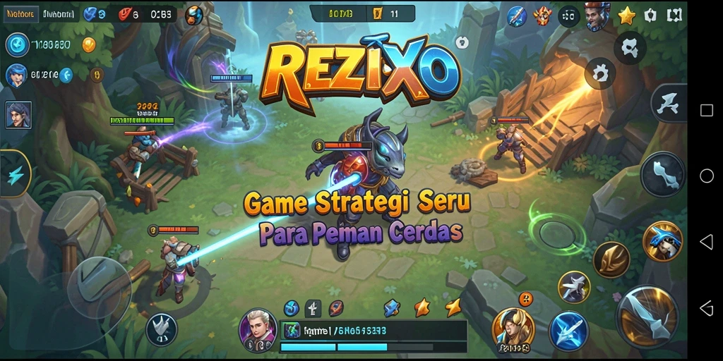 Tampilan gameplay REZIXO yang menarik dalam pertempuran strategi.
