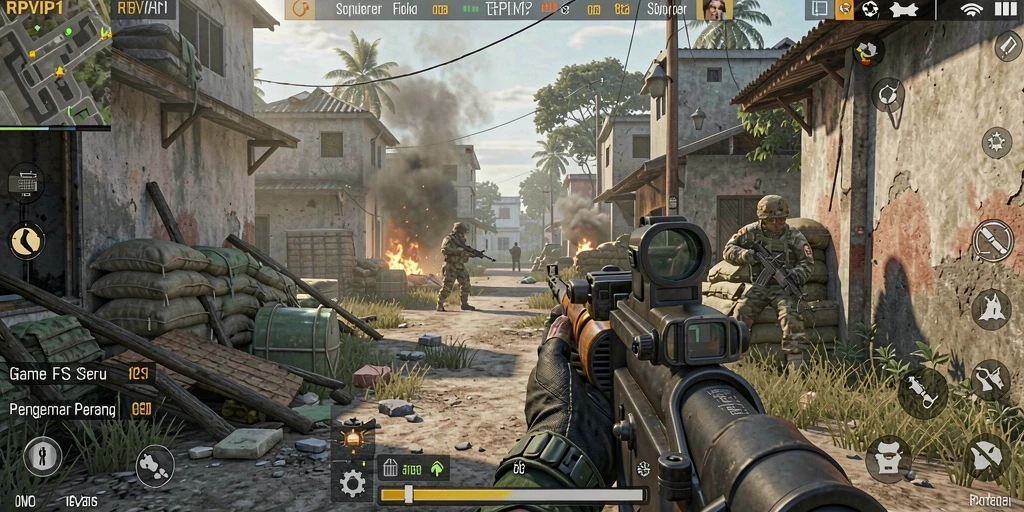Tampilan menarik dari gameplay intens RPVIP1 di tengah pertempuran.