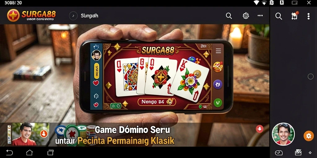 Tampilan gameplay Domino SURGA88 yang seru dan menyenangkan.