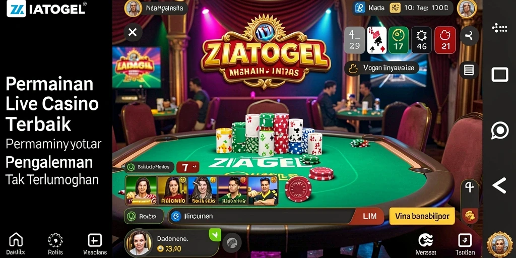 Menampilkan gameplay Live Casino yang interaktif dan menarik.