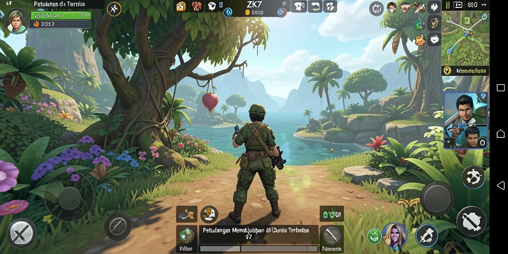Gameplay ZK7 menampilkan eksplorasi dunia terbuka yang luas dan menawan.